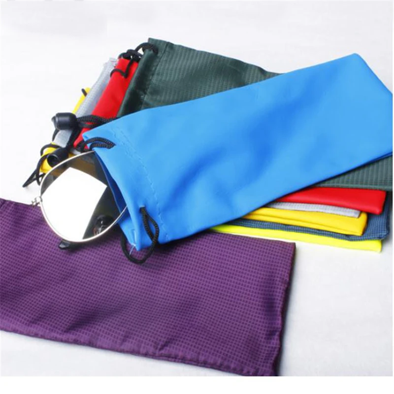 GSBJXZ 100 pcs/lot Glasses Case Soft Waterproof Plaid Cloth Wholesale Sunglasses Bag Glasses Watch Phone Eyeglasses Case Y94