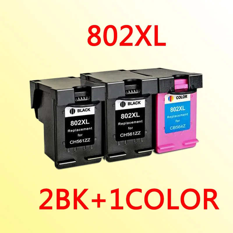 

3x 802xl ink cartridges compatible for802 compatible for 802 DeskJet 1000 1050 2050 2050s 3050