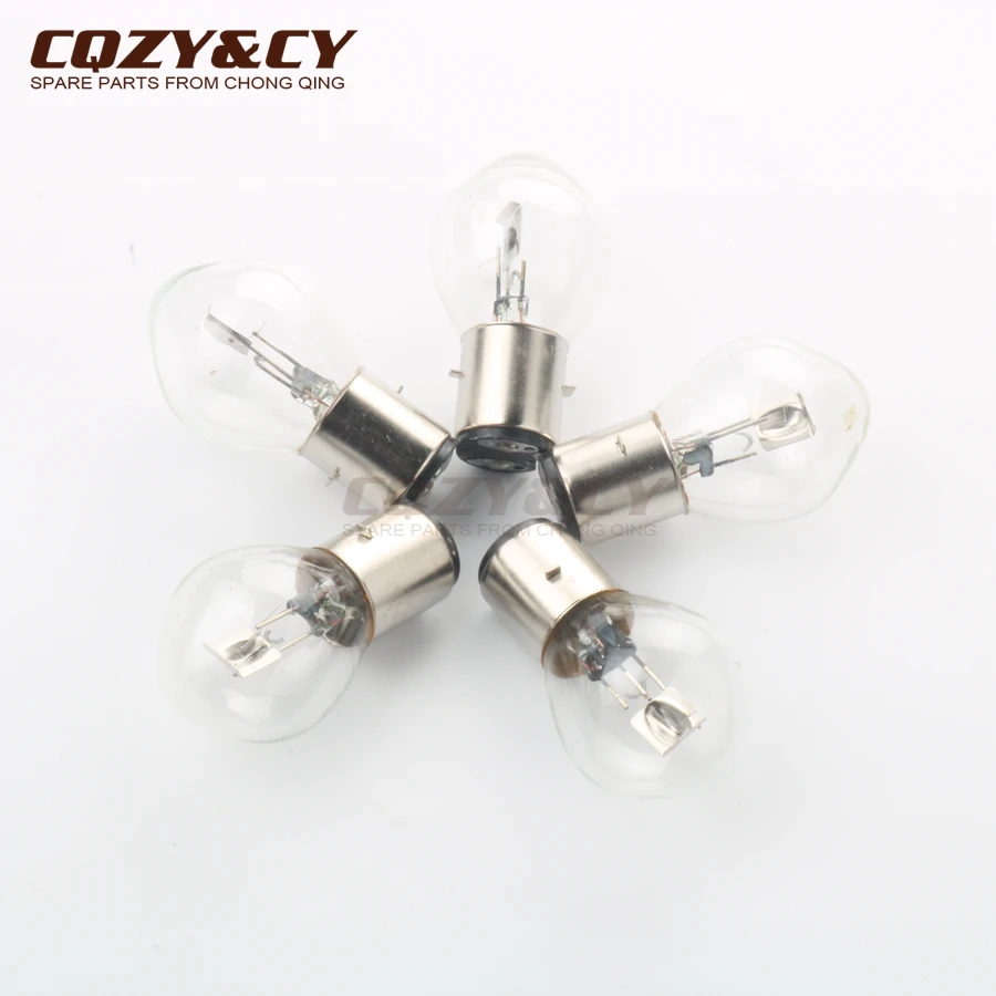 5PC Headlight Bulb 12V 45/40W BA20D for Motorcycle Scooter Kart ATV 50cc 100cc 125cc 150cc 200cc 2T 4T