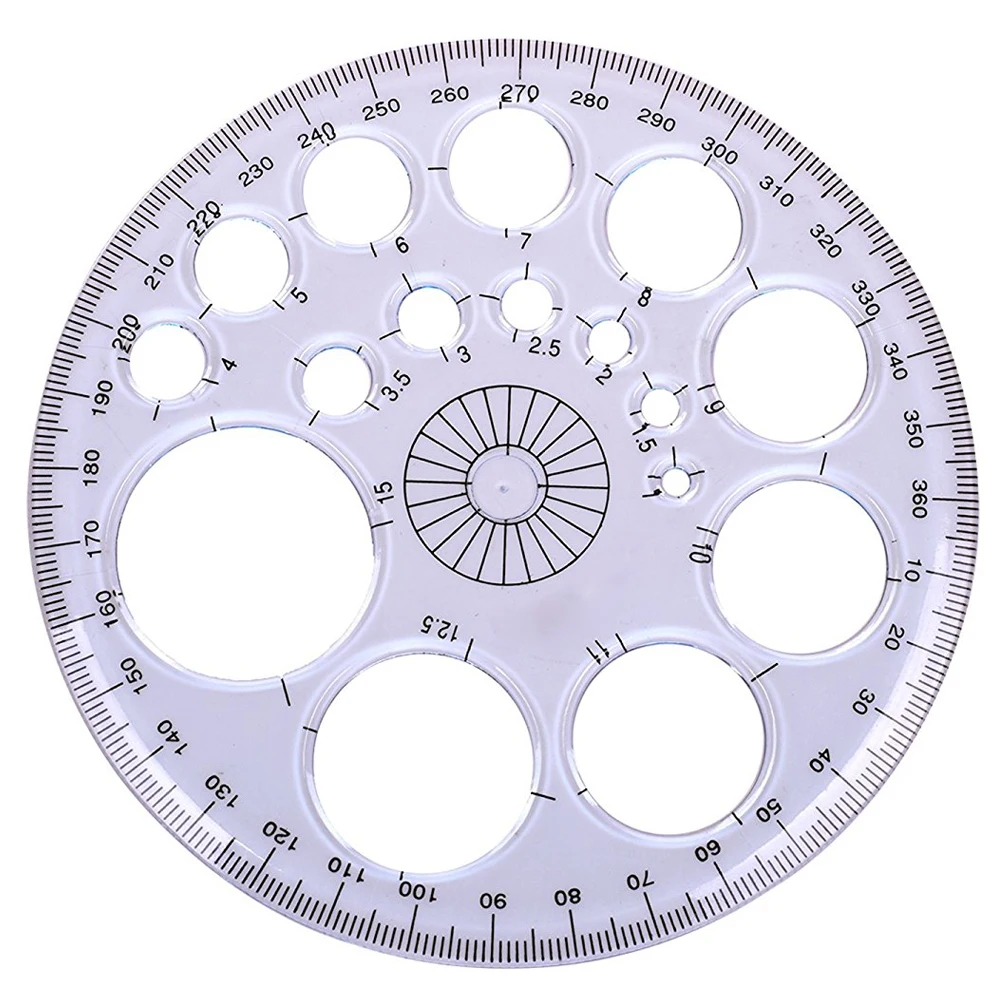 XRHYY 1pcs 360 Degree Protractor Circle Modern Master Template