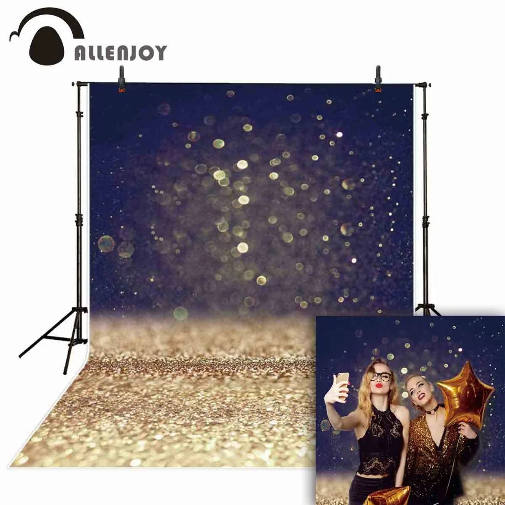 

Allenjoy Selfie photographic background dark gold bokeh glitter decor backdrop photobooth photo shoot prop printed decor