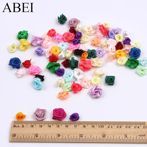 Мини атласные ленты розы ABEI 300 шт