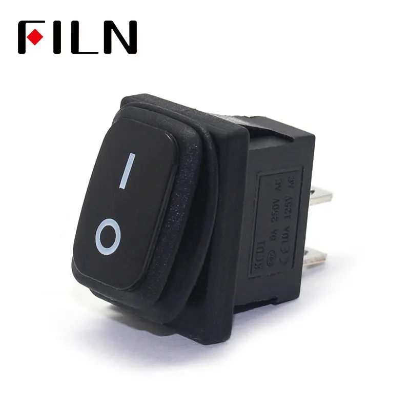 kcd1-101 3 pins mini on off seal waterproof rocker switch in 12v red lighting 6a250vac 13x19mm