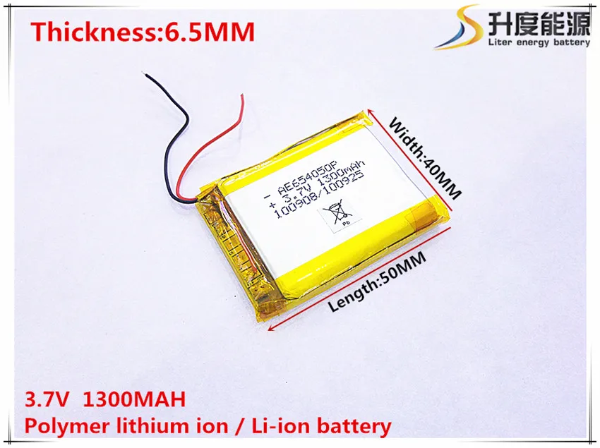 5pcs [SD] 3.7V,1300mAH,[654050] Polymer lithium ion / Li-ion battery for TOY,POWER BANK,GPS,mp3,mp4,cell phone,speaker