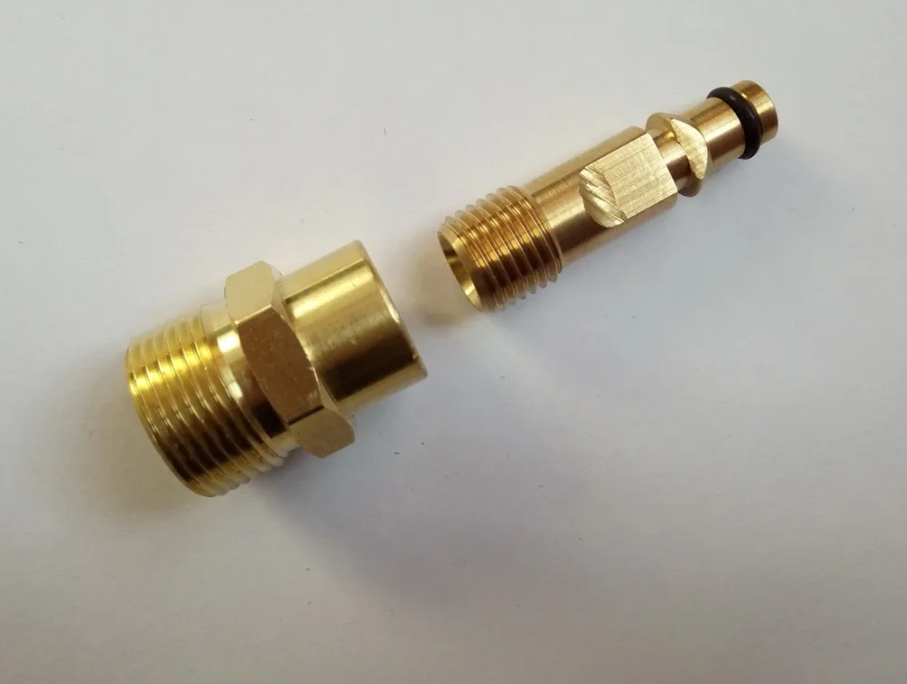 100% copper car washer hose connector fit Karcher K5 series gun, another end thread M22*1.5 hole dia.14mm