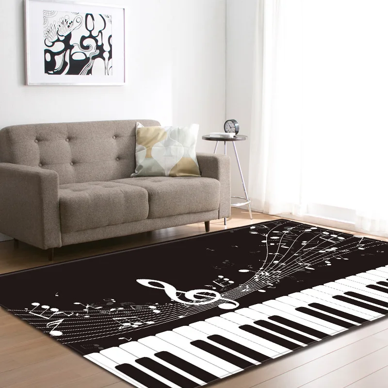 

Creative Piano Pattern 3d Printing Carpet Living Room Table Rug Anti - Slip Bathroom Large Carpet Absorb Water