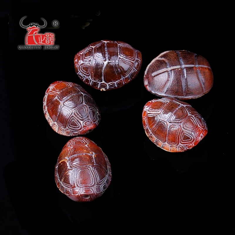 Natural horn made old carved shell DIY hand string pendant.Beads for Jewelry Making