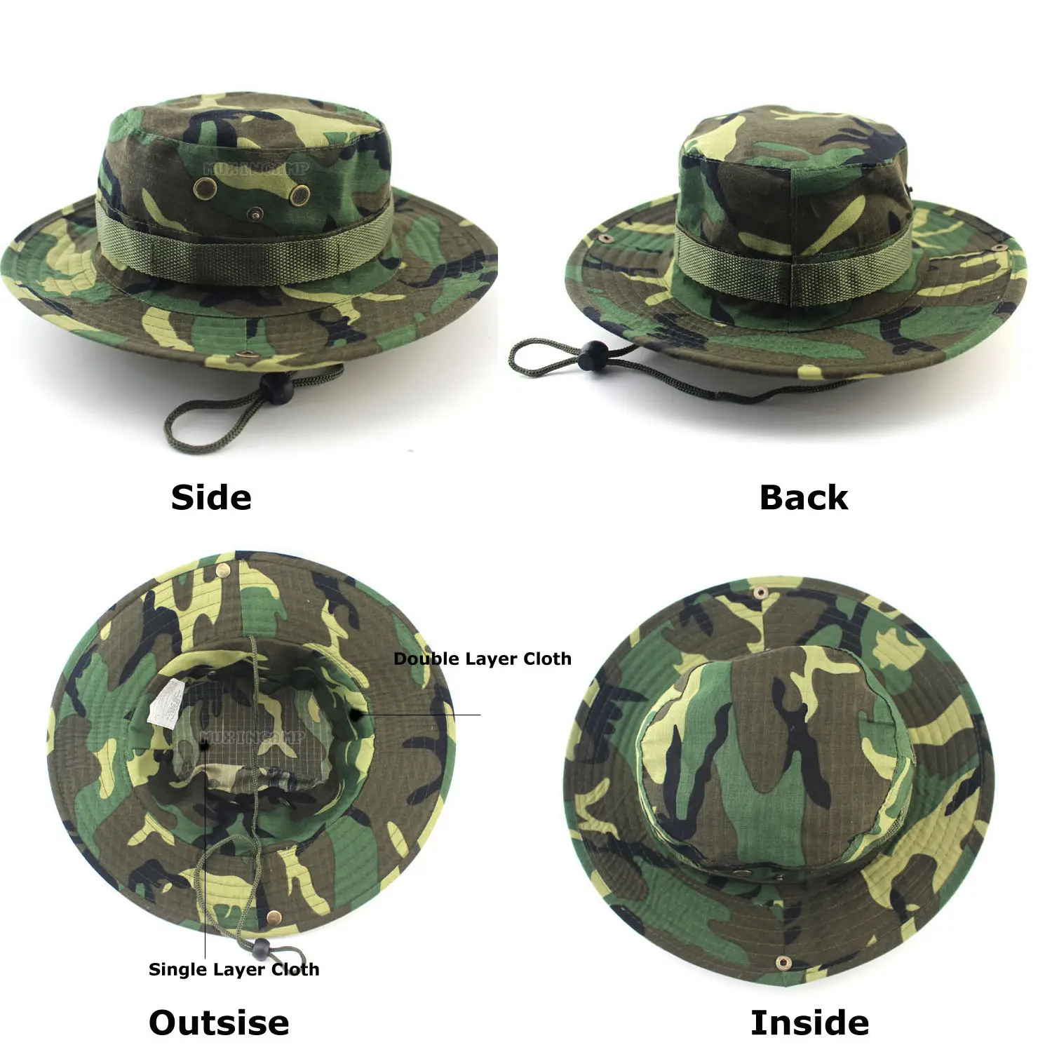 UNISEX CLASSIC US COMBAT ARMY STYLE GI BOONIE BUSH JUNGLE HAT SUN CAP COTTON RIPSTOP