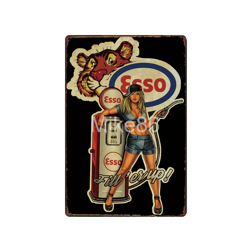 [ Mike86 ] Motor oil TEXACO ESSO Tin Sign Vintage Hotel Pub Retro Mural Iron Painting art Poster Art 20*30 CM LT-1730