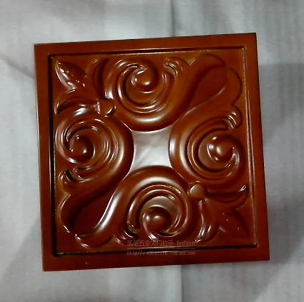 Square Chinese antique carved glass door handle European style modern solid wood door handle knob