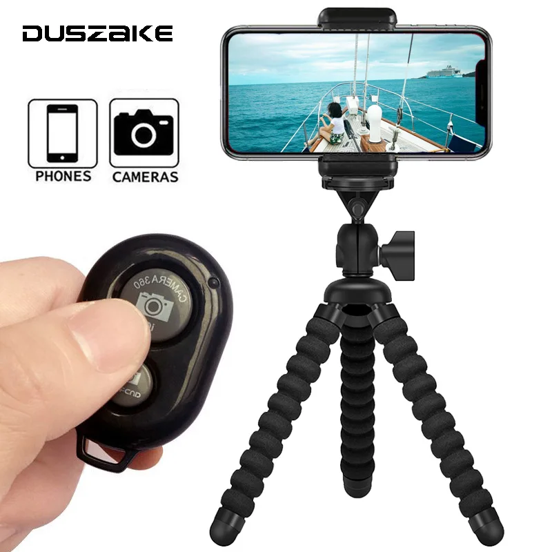 DUSZAKE-DB1 Camera Mini Tripé para Telefone, Phone Stand, Gorillapod para iPhone, Mobile