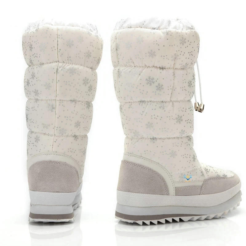 2023 Winter boots High Women Snow Boots plush Warm shoes Plus size 35 to big 42 easy wear girl white zip shoes female hot boots