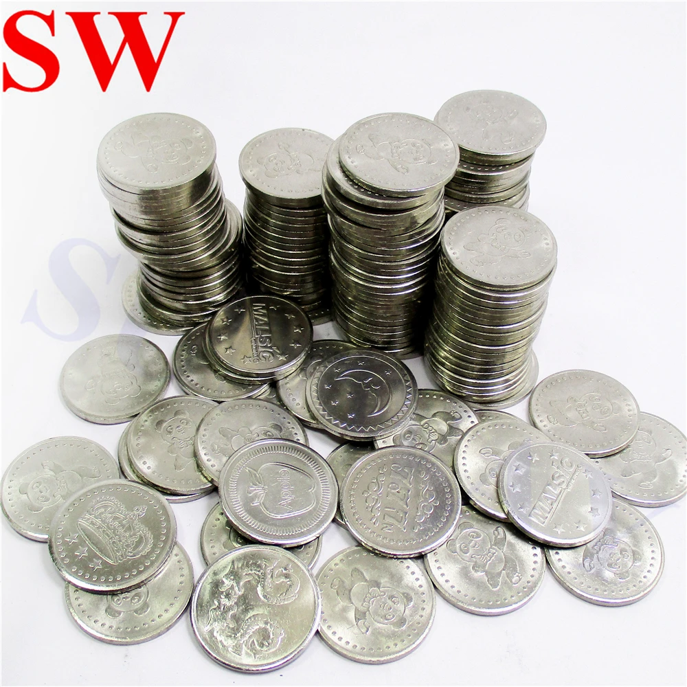 200pcs Stainless Steel Token Game Coins 25x1.85mm/game machine token coin 2 sided custom coin/Customize stain steel game tokens