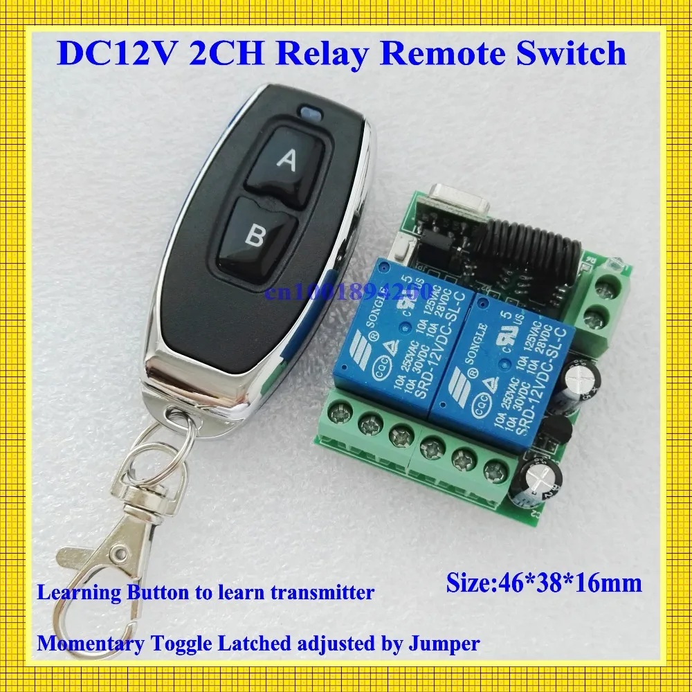 

Smart Home Remote Control Switch 2 CH Relay Contact Wireless Switch ASK 2CH Learning Independently RF Receiver NO COM NC 315/433