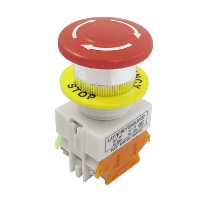 

40mm Cap 22mm Red Mushroom Latching Push Button Switch NO/NC AC 660V 10A