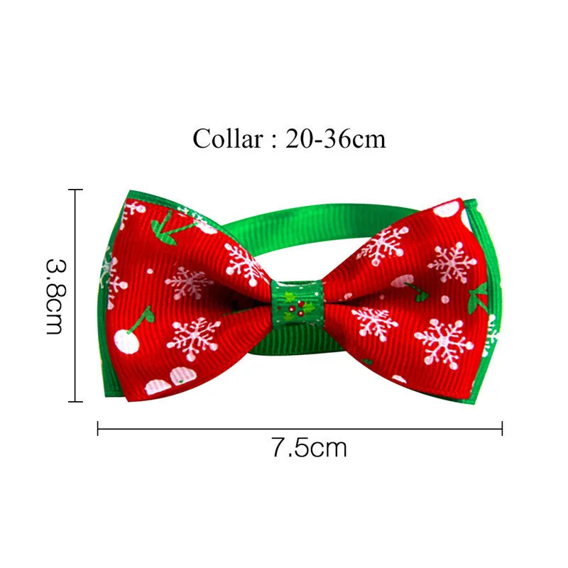 Christmas Series Dog Collar Pet Bow Tie Necktie with Snowflakes Pattern for Small Sized Dogs Dress Up Decoration Pets Tie Collar