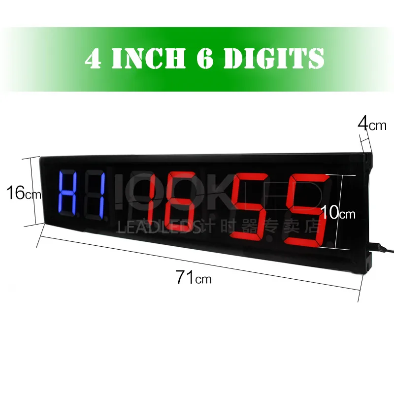 4"Remote Control Countdown Clock Gym Boxing Guitar Stopwatch Countdown Interval Timer Timer TABATA, FGB, MMA1, MMA2 4 Training