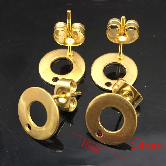 100pcs/lot stainless steel earrings connector findings stud earring post with For DIY Jewelry Making Findings Accessories
