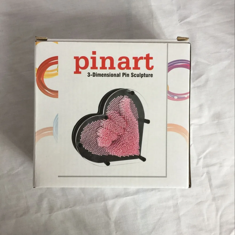 L size(210X206X60MM) Heart-shaped diy 3d pinart pin sculpture Frame Image Captor Pin Point Art Impressions