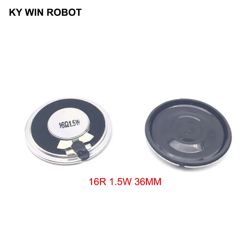 2pcs/lot New Ultra-thin speaker 16 ohms 1.5 watt 1.5W 16R speaker Diameter 36MM 3.6CM thickness 5MM