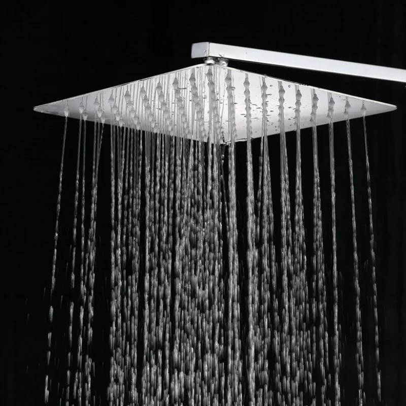 Becola Free Shipping 8 Inch Stainless Steel Shower Head With Arm Wall Mounted Ultra Thin Rain Shower Faucet CP-8080A