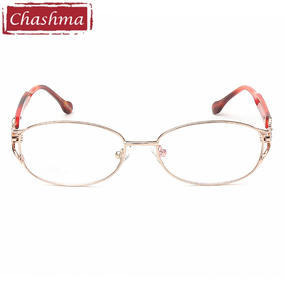 Chashma Fashion Pure Titanium Frame Lentes Opticos Gafas Top Quality Titanium Frames Light Eyeglasses Rhinestone Glasses Women