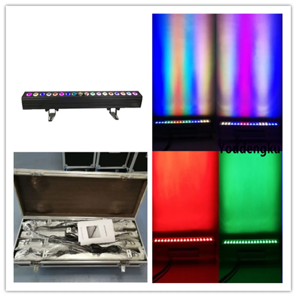 4 pieces with flightcase led bar 18*10w RGBW 4in1 pixel linear led wall washer indoor led aluminum wall wash extrusion