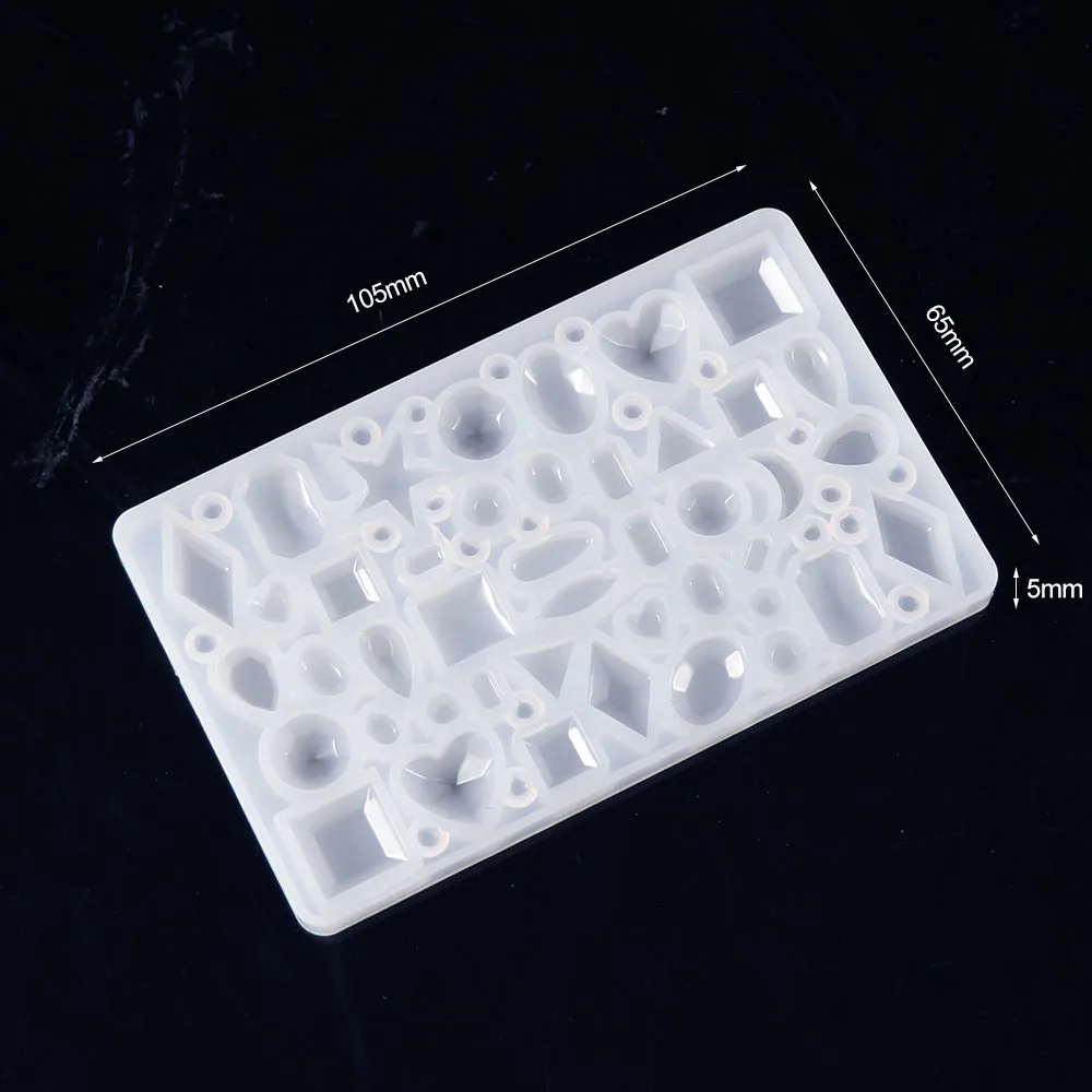 Epóxi Silicone Moldes para Fazer Jóias, Tamanho Pequeno, Forma da Mistura, Coração, Redondo, Quadrado, Resina UV, Artesanato Decorativo, Cabochão