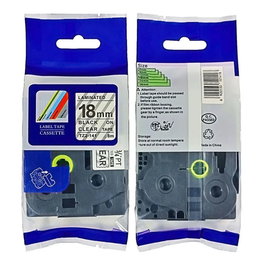 18mm 3/4'' tz tze label tape tz141 Tze-141 Tze141 tz141 tze 141 for P-touch label printer label maker ribbon tape cartridge tape