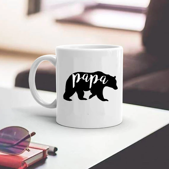 light magic cute Papa Bear mug 350ml Ceramic coffee mug best gift for your dad father papa mug