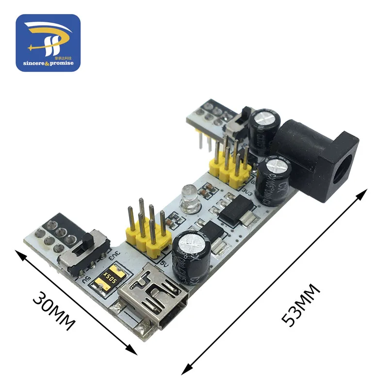 MB102 Mini Micro USB Interface Breadboard Power Supply Module MB-102 Module For Arduino DIY Kit White DC 7-12V 2 Channel Board