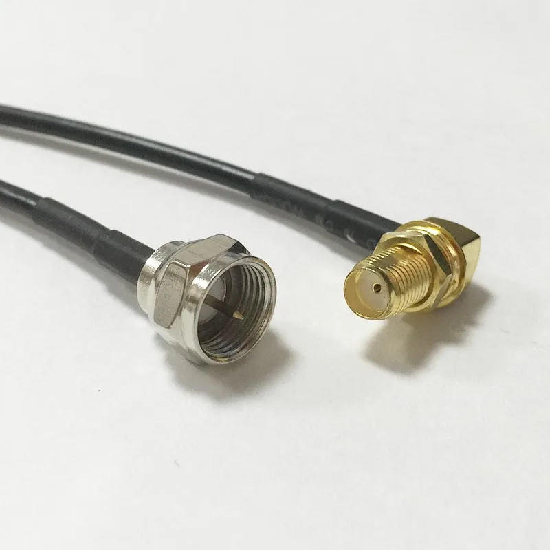 New Modem Coaxial Cable SMA Female Jack Nut Right Angle Switch F Male Plug Connector RG174 Cable 20CM 8inch Adapter RF Jumper