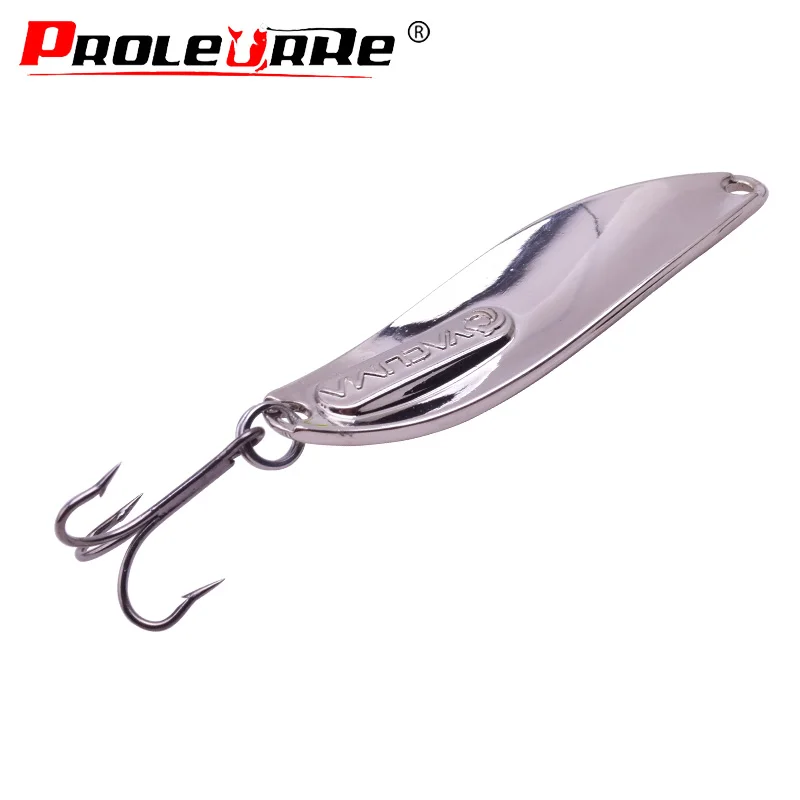 Metal Vib Leech Spinners Spoon Lures 10g 15g 20g Artificial Bait With Feather Hook Night Fishing Tackle for Bass Pike Perch