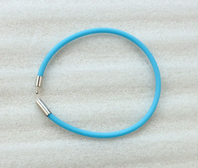 24PCS Turquoise Rubber Cord Silver Bayonet Clasp Bracelets #23492