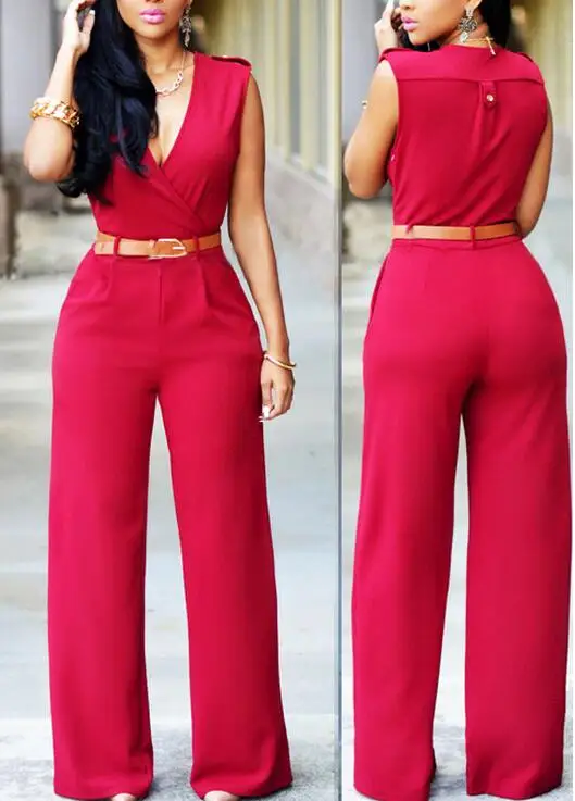 Phụ nữ Jumpsuit Không Tay Hollow Out Backless Cao Eo Cổ V Thanh Lịch Sexy Jumpsuit Casual Slim Thường Xuyên Dài Áo Liền Quần