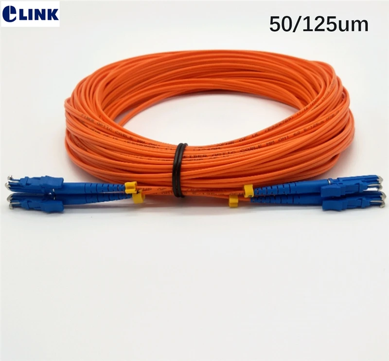 E2000-E2000 patchcords DX 50/125 MM 1M 2M 3M 5M 7M 10Mtr optical fibre jumper Multimode Duplex 2.0mm 3.0mm free shipping 10pcs