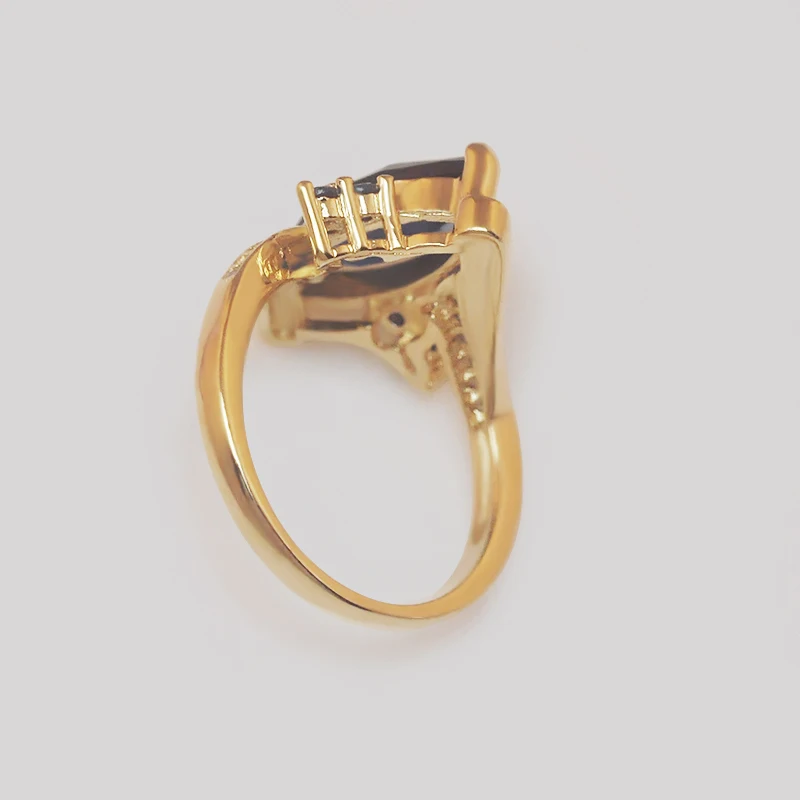 MGFam أزرق الزيتون خواتم للجمال النساء تشيكوسلوفاكيا 18 k G P الذهب اللون الساخن مجوهرات AAA + مكعب الزركون