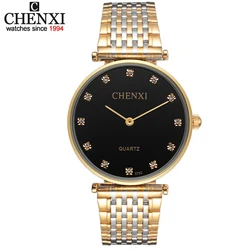 Ultrathin watches Lovers Rhinestone watch for men stainless steel Men's Women's quartz Wrist Watch female form male table