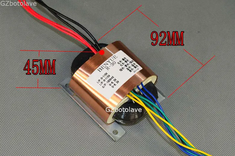 

Бесплатная доставка YS R30 R трансформатор 40 Вт 180V-0-180V 0-6,3 0-6,3 линия (Электронная трубка предусилитель источник питания)