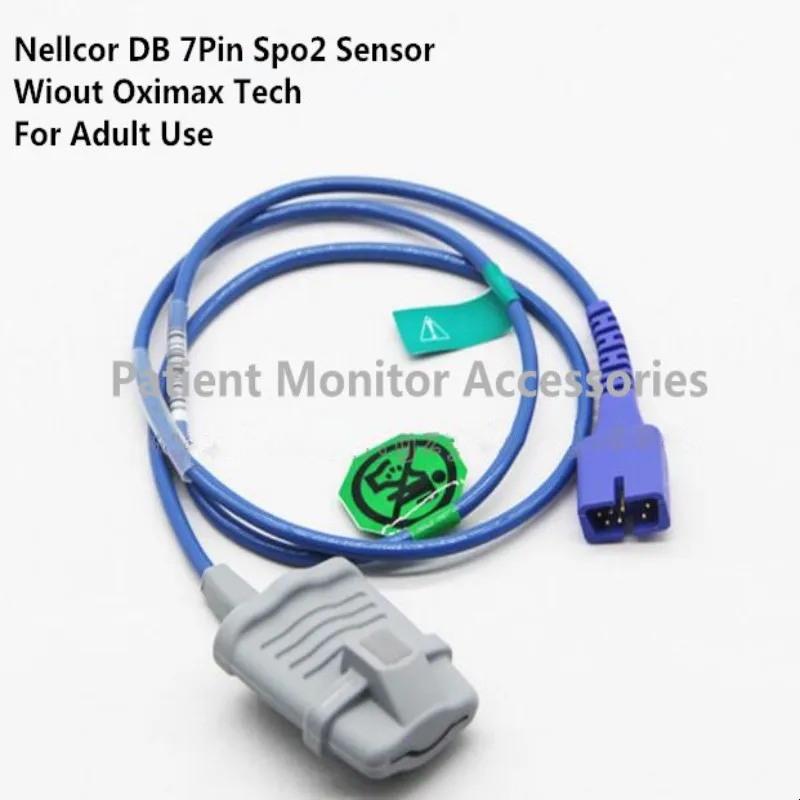 

Free Shipping Compatibe for Nellcor DB7 Pin Adult Softtip Silicone Spo2 Sensor ,Pulse Oximeter Probe,Spo2 Adapter Cable TPU 1M