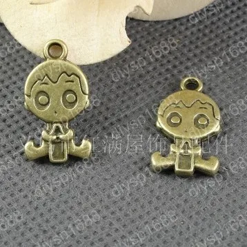 

60pcs/lot Zinc alloy bead Antique Bronze Plated 24*13MM The boys and girls Pendants Fit Jewelry Making DIY JHA2284