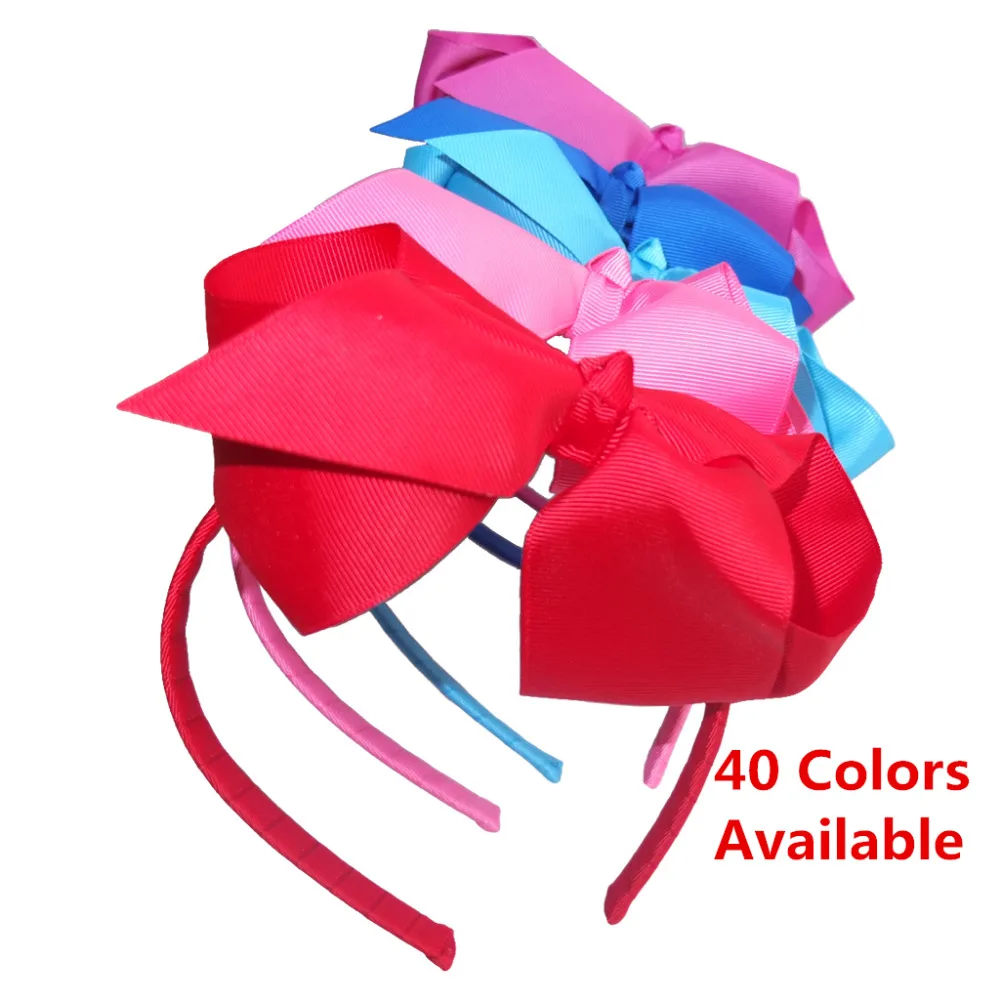 6 INCH JOJO Bow with Hairbands Baby Girls Hair Bow Hoop Weave Headbands 20 pcs/Lot