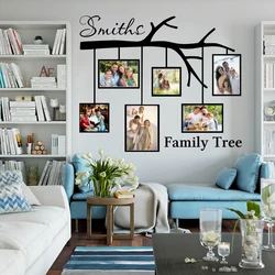 Large Personalized Name Family Tree With Picture Frames Wall Sticker Bedroom Living Room Love Branch Photo Frames Decal Nursery