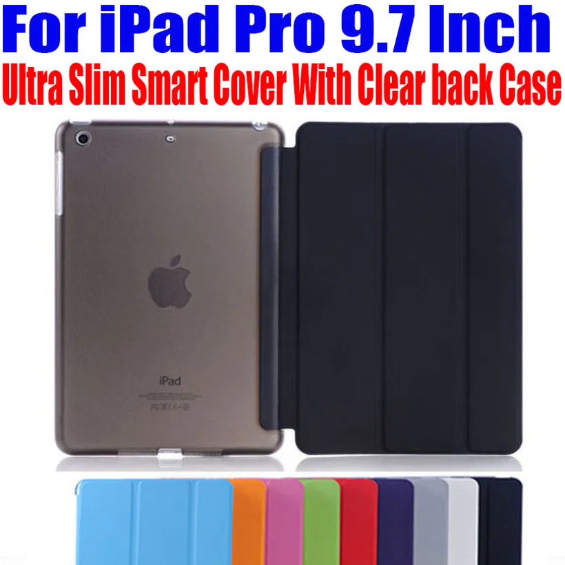For iPad Pro 9.7 Inch Ultra Slim  Smart Cover Leather Case with Matte translucent back case for Apple iPad Pro NO: IPRS4