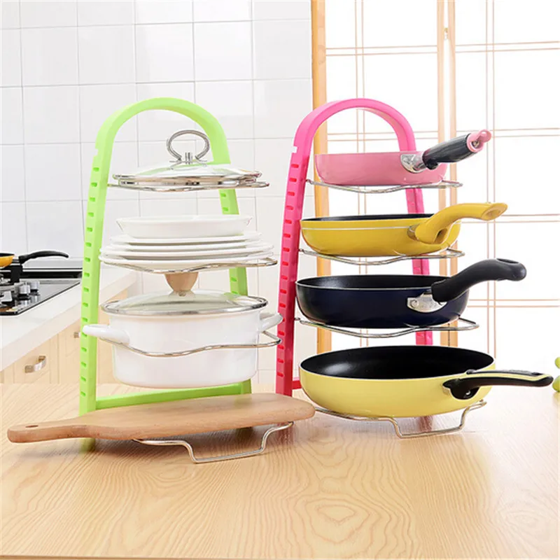 Four Layers Adjustable Storage Pot Racks Multifunctional Storage Racks For Kitchen room Storage Holders Save Space Good Helper!