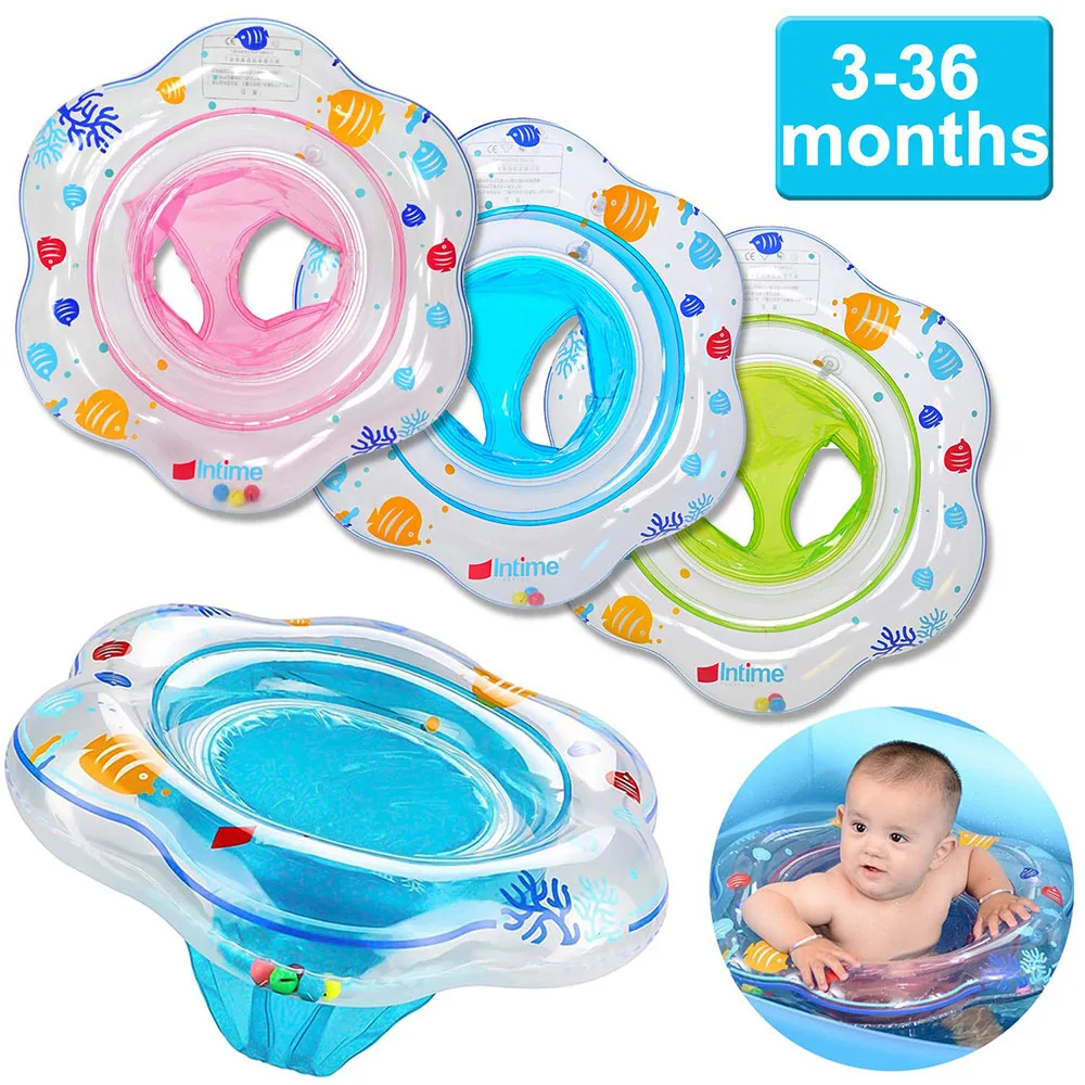 Baby Swimming Ring Float with Double Airbag Safety Seat Inflatable Infant Swim Ring Toy Kid Pool Bathtub Accessories Water Sport