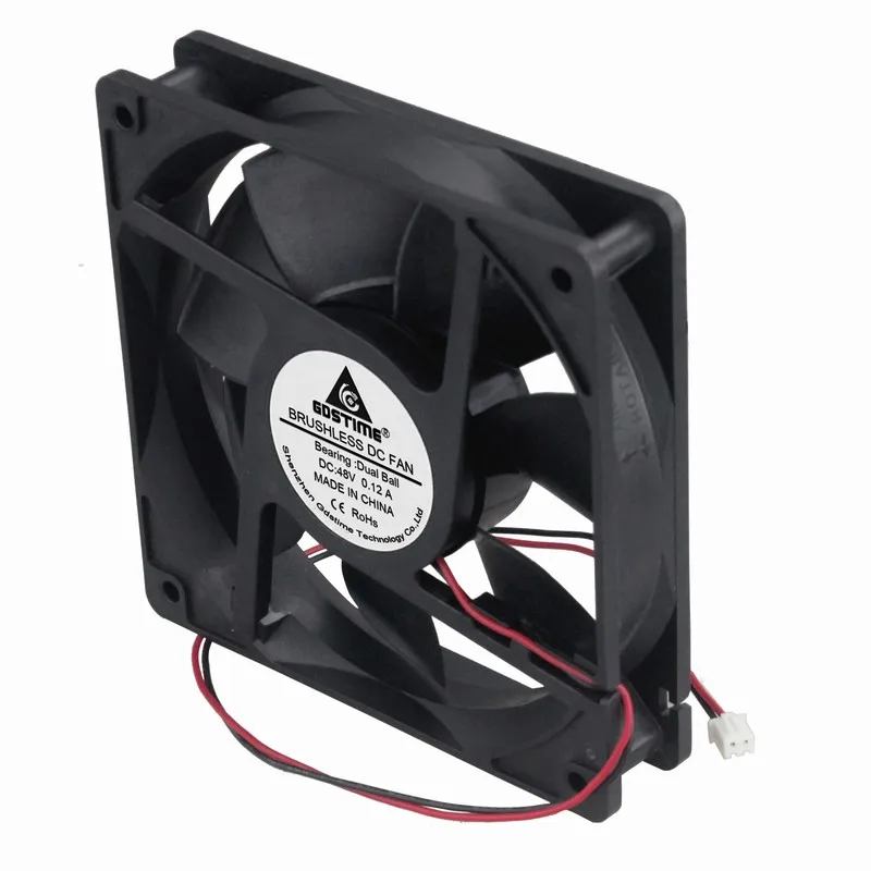 10 قطعة Gdstime DC 12 سنتيمتر 120 مللي متر x 25 مللي متر 48V الكرة تحمل 120x120x25 مللي متر الكمبيوتر PC حالة التبريد مروحة 48V