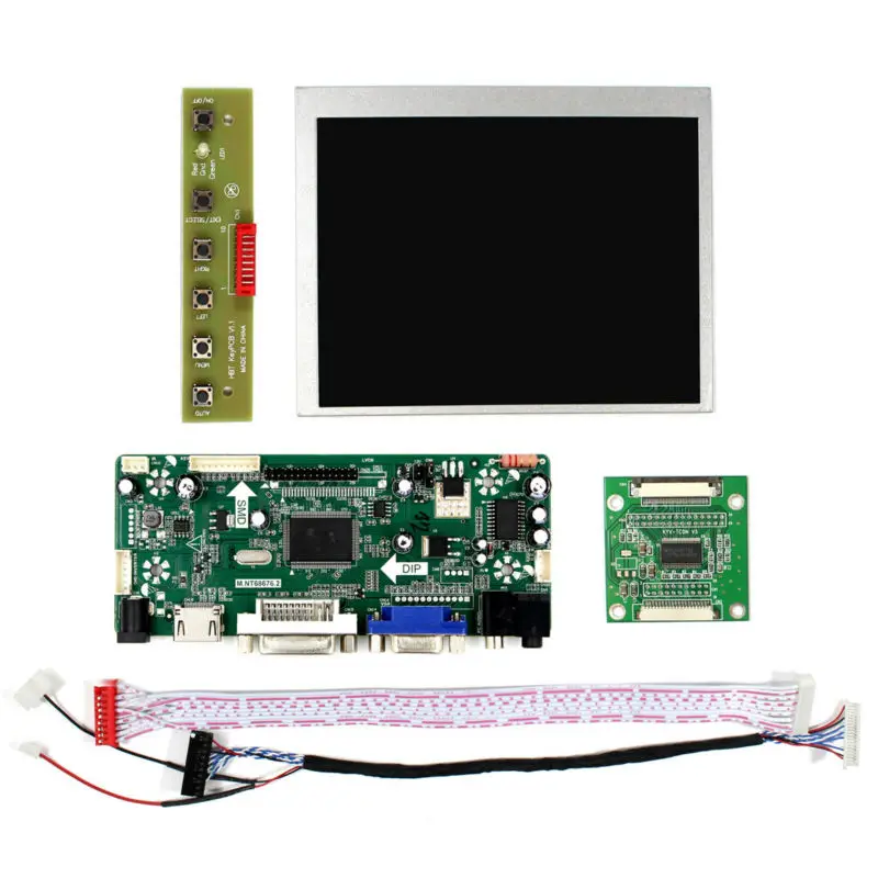 Hd mi vga dviオーディオlcdコントローラボードm.NT68676と5インチAT056TN53 V1 640X480 lcdパネル