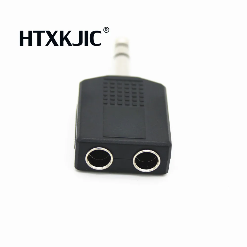 5 قطعة مونو 1/4 "Y الفاصل محول الصوت 6.35 الذكور جاك إلى 2 الإناث 6.35 جديد