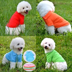 Cute Summer Pet Puppy Small Dog Cat POLO Shirt 100% Cotton Pet Clothes Costume Apparel T-Shirt 5 Size 6 colors